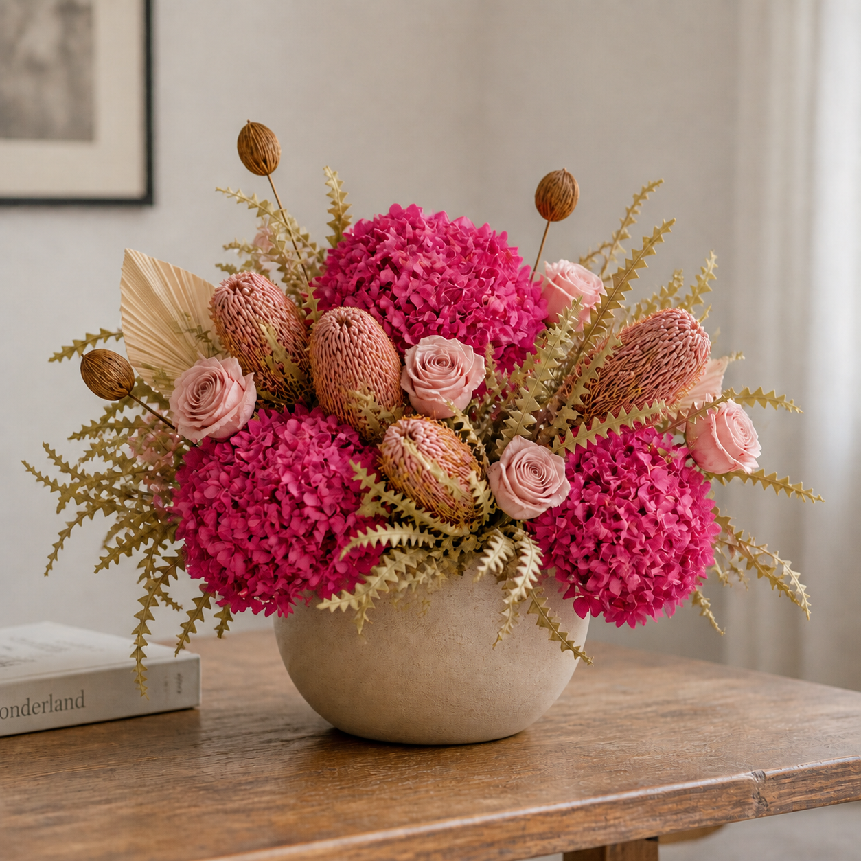 Rose Dusty Pink Dining Table Centerpiece